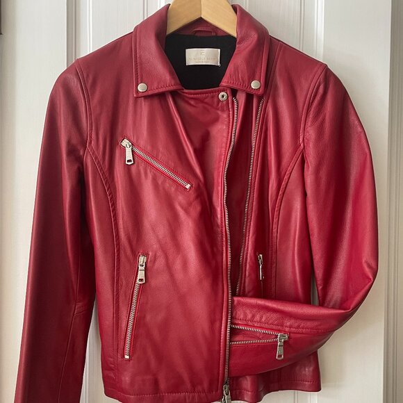 Emanuele Curvi Red Leather Jacket - Picture 2 of 7